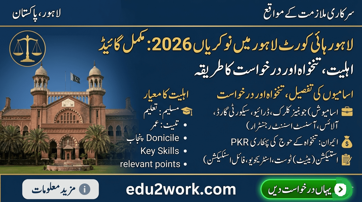 Advertisement for Jobs at Lahore High Court Lahore 2026 – Complete Guide, Eligibility, Salary and Application Process