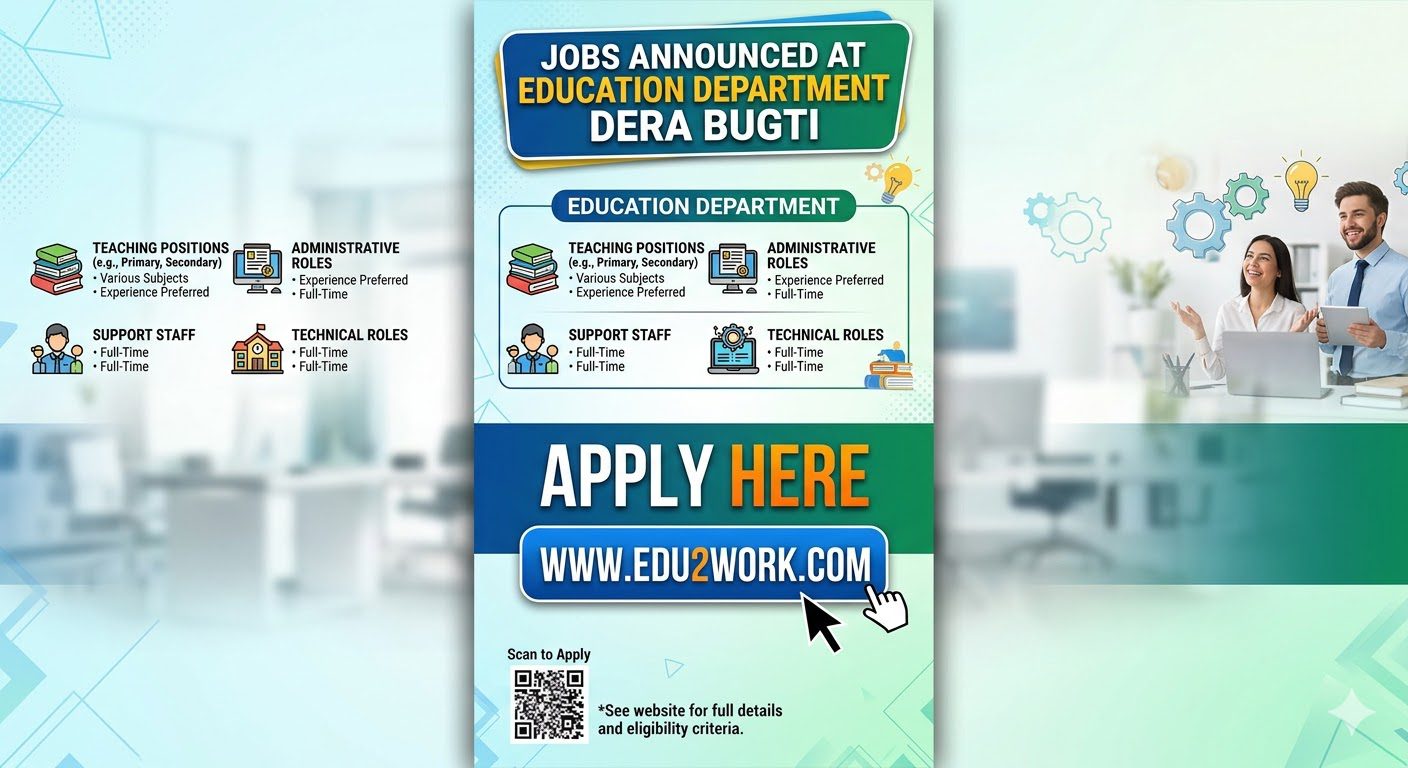 Jobs Announced at Education Department Dera BugtiEducation Department